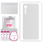 apgo Protective Skin Sticker for the back compatible with LG Velvet 5G, Wrap Film, Foil, Vinyl - Pattern Transparent Carbon