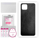apgo Protective Skin Sticker for the back compatible with Oppo Reno4 Z 5G, Wrap Film, Foil, Vinyl - Pattern Black Leather