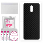 apgo Protective Skin Sticker for the back compatible with Nokia 2 V Tella, Wrap Film, Foil, Vinyl - Pattern Carbon Black