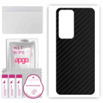 apgo Protective Skin Sticker for the back compatible with Xiaomi Redmi 10 Prime, Wrap Film, Foil, Vinyl - Pattern Carbon Black