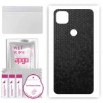 apgo Protective Skin Sticker for the back compatible with Google Pixel 4a, Wrap Film, Foil, Vinyl - Pattern Black Honeycomb