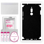 apgo Protective Skin Sticker for the back+sides compatible with Xiaomi Redmi 8, Full Wrap Film, Foil, Vinyl - Pattern Matte Black
