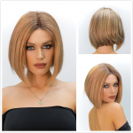 HAIRCUBE 100% Remy inimjuustest parukas Esilet&otilde;stetud blondid juustest parukad valgetele naistele 13x1 pitsist eesmised parukad Naturaalne pruun sirge Bob parukas