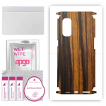 apgo Protective Skin Sticker for the back+sides compatible with Oppo Reno4 Pro 5G, Full Wrap Film, Foil, Vinyl - Pattern Tigerwood