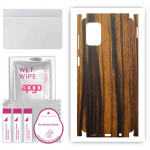 apgo Protective Skin Sticker for the back+sides compatible with Samsung Galaxy M51, Full Wrap Film, Foil, Vinyl - Pattern Tigerwood