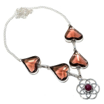 Natural Amethyst, Ruby Gemstone 925 Sterling Silver Jewelry Necklace 18 d6v90