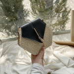 V&auml;ike &otilde;lgedest naiste kott Naiste kett &Otilde;lakotid K&auml;sitsi valmistatud Rand Crossbody kotid Kniting rahakott 12*6*18cm must