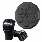 Nutikas Bluetooth-muusika poksimasin Seinale kinnitatav poksitreeningu sihtm&auml;rk LED-valgusega liivakotivarustus koos kindaga lastele t&auml;iskasvanutele Black Half Finger L