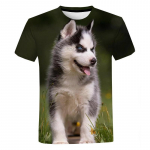 Uus vabaaja 3D prinditud koera &uuml;markaelus l&uuml;hikeste varrukatega mood meeste T-s&auml;rk Unisex armas T-s&auml;rk XS