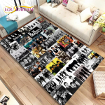 3D B-Beatlesi rokkb&auml;ndi ala vaip, vaipvaip kodu elutuppa, laste magamistoa diivani uksemati sisekujundus, lapsed m&auml;ngivad libisemiskindlat p&otilde;randamatti 80x120cm(31x47in)