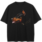 T&auml;navar&otilde;ivad Dobermann Graafiline T-s&auml;rk Puuvillane Unisex Tops T-s&auml;rk Suvine l&uuml;hikeste varrukatega T-s&auml;rk M must