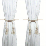 1PAIR Bohemian Style Perforeerimata kardinapaelad K&auml;sitsi valmistatud puuvillased k&ouml;iega kardinapaelad Originaalsed Su Feng kardinatarvikud