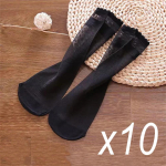 10 paari Naiste Suvised Crystal Silk Sokid Ultra&otilde;hukesed L&auml;bipaistvad Sokid Laides Must Valge V&auml;rv Nailon Sokid L&uuml;hikesed Pahkluu Meias 10 Pairs must