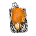 Peanut Wood Jasper Gemstone Handmade 925 Sterling Silver Pendant 2.56 y1o56