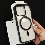Luksuslik Magsafe l&auml;bipaistev &uuml;mbris iPhone 16 15 14 13 12 11 Pro X XS XR Max 7 8 Plus Mini jaoks, magnetiline juhtmevaba laadimise telefoni&uuml;mbris iPhone 16 Pro Max must