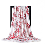 Naiste mood Ruut Vintage Print Satiin Kaelar&auml;t P&auml;ikesekindel sall Sall Sall Kvaliteetne 1tk 90*90cm 90-90cm