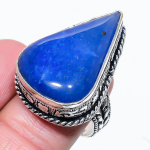 Natural Lapis Lazuli Gemstone Handmade 925 Sterling Silver Ring Size 6 p7d04