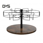 40 untsi trumli tassihoidja korraldaja koos p&ouml;&ouml;ratava disainiga 6 r&otilde;ngaga tassiriiul k&ouml;&ouml;gi hoiustamiseks ja kaunistuseks s&uuml;sinikterasest alusaluse alus must