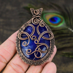 Sapphire Natural Gemstone Handmade Copper Wire Wrap Pendant 2.76 f9j91