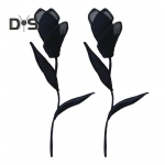 1 paar Magnoolia Lillede aplikatsioon Organza 3D kampsun Kleit Pluus Dekoor DIY &Otilde;mblemine R&otilde;ivad Aksessuaarid Pulmapeo riided Kaunistus must