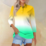 Naiste moodne vabaaja rev&auml;&auml;riga 3/4 varrukaga tr&uuml;kitud s&auml;rk L sinine