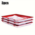 3 tk toidukonservialus BPA-vaba korduvkasutatav virnastatav toidualus ohutu plasttoidu k&uuml;lmkapi s&auml;ilitusalus hoiab toidu v&auml;rskena 3pcs