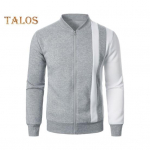 S&uuml;giskevadine meeste jope, krae, t&otilde;mblukk, pikad varrukad, v&auml;rviga kokkusobiv elastne mansett &auml;&auml;riskardigan Slim Fit sportmantel XXL helehall v&auml;rv