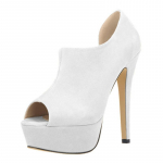 Naiste pumbad seemisnahast k&otilde;rged kontsad sandaalid Seksikad pahkluu rihm tikkp&uuml;ksid platvorm pumbad peokingad, suur suurus 44 35 valge