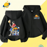 Anime One Piece laste lukuga kapuutsiga pusa, koomiksiprindiga s&uuml;gis-talvine pikkade varrukatega kapuutsiga dressipluus, vabaaja topp poistele ja t&uuml;drukutele S