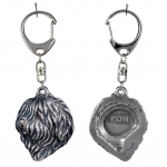 Polish Lowland Sheepdog, PON, Valee Sheepdog - Silver-plated key ring with a dog in a gift box, handbag decoration, backpack pendant by Art-Dog brand