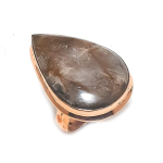 Natural Golden Rutile Gemstone Handmade Copper Jewelry Ring Size 6 z5h55