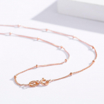 14in -35in Thin 925 Sterling Silver Rose Gold Color Beaded Curb Chain Necklace Women Girls Jewelry Kolye Collares Collane Ketting 45cm