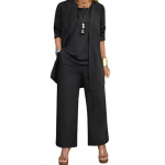 3 tk/komplekt Naiste mantel, vest ja p&uuml;ksid Komplekt Pikkade varrukatega kampsun O-kaelus Varrukateta vest Elastse v&ouml;&ouml;kohaga Laiade s&auml;&auml;rtega p&uuml;ksid Vabaaja lahtine p&uuml;kskost&uuml;&uuml;m XXL