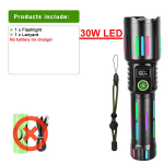 Suure V&otilde;imsusega LED Taskulamp Tugeva Valgusega 1500M Pika Vahemaaga Suumitav Taskulamp Laetav USB Taskulamp Jahiks Kalastuseks K&auml;silamp no battery