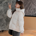 Talvine naiste puuvillane mantel Naiste massiivne lahtine polsterdatud jope jakk, vabaaja naiste t&otilde;mblukk, soe v&auml;lisr&otilde;ivad S beež