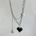 Punk Senior Fashion Naiste ripats Kaelakeed Peened Double Link kett metallist S&uuml;dame Peo Kaelakee Ehted Kingitus