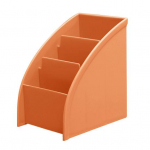 Libisemisvastane mitmek&uuml;lgne 3-kambriline lauakoristaja meigipintslilaua hoiukarp kontori jaoks oranž