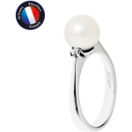 PERLINEA &ndash; ehtne &uuml;mmargune magevees kultiveeritud p&auml;rliga s&otilde;rmus 8-9 mm &ndash; naturaalne valge v&auml;rv &ndash; teemant &ndash; valge kuld &ndash; naiste ehted