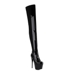 Punased Mustad Reiepikkused Saapad Naistele Seksikad 15cm K&otilde;rged Kontsad &Uuml;le P&otilde;lve Saapad Seksikad &Uuml;marate Varvastega Daami Talvised Fetish Tantsusaapad Suured Suurused 36 black