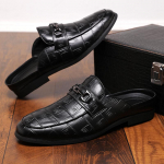 Moodsad meeste nahast kingad slip-on Vabaaja sussid meestele poolsaapad Klassikalised &auml;rikindlad meeste jalatsid Suvised loafersid Vintage 12 must