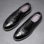 K&auml;sitsi valmistatud meeste tiibnina Oxford kingad Pruun nahk Brogue Meeste pidulikud kingad Klassikaline &auml;ri formaalne kinga meestele Zapatillas Hombre 38 must