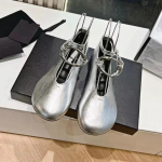 Moodne metallpandla kaunistus Pehme nahk Mary Jane korterid Naiste mood Ballettkorterid Kingad Seksuaalselt Mugavad pahkluuringuga Loafers Luksuslikud kingad 35 h&otilde;be