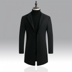 Meeste villane mantel Korea versioon &uuml;he n&ouml;&ouml;biga slim-fit keskmise pikkusega ja pikk trench-mantel vabaaja villane mantel 2XL