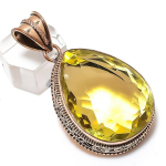 Natural Citrine Gemstone Handmade Copper Jewelry Pendant 2.09 e9a16