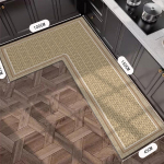 K&ouml;&ouml;givaip L-kujuline libisemiskindel p&otilde;randamatt Diatomiga muda imavad matid Kodukaunistuse vaip &Otilde;li imav imitatsioon Linased vaibad 90x135x45cm