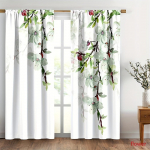 2 tk Digitaaltr&uuml;kiga Kardinad Rohelised Lilled Rohelised Lehed Maal&auml;hedase Stiiliga Kardinad Elutubadele K&ouml;&ouml;kidele Vannitubadele Koridoridele 135W245H(CM)53x96in&rod pocket