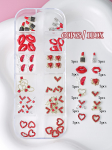 Yst&auml;v&auml;np&auml;iv&auml; Heart Parf&uuml;&uuml;mi Pudel Suu Huulepulk Nail Charms 1 Box(60 tk) 3D sulamist k&uuml;&uuml;nekunsti kaunistused 2025. aasta DIY kingitus t&uuml;drukutele