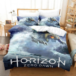 Horizon Zero Dawn Voodipesukomplekt &Uuml;hekohaline Kahekohaline T&auml;issuuruses Kuninganna Kuningas Suurus Voodikomplekt T&auml;iskasvanu Laps Magamistuba Tekikotikomplektid 3D Anime voodilina komplekt US Twin 173x218cm