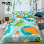 Multikakujuline dinosaurus V&auml;ikelaste voodipesukomplekt Multikakujulised loomad Tekikott Mikrokiust Tekikoti kate Padjap&uuml;&uuml;ridega Lastele Poistele T&uuml;drukutele Teismelistele EU single(135x200cm)