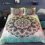 Boheemlaslik 2/3 tk Boho Mandala Voodipesukomplekt &Uuml;heinimesevoodi, Queen-suurus, King-suurus Tekk, Voodikate, Tepitud kate ja Padjap&uuml;&uuml;r Pehme Voodipesu AU King(245x210cm)
